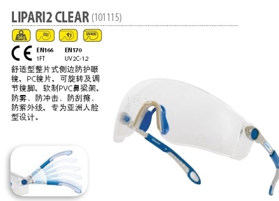 法國代爾塔LIPARI2舒適型安全眼鏡 透明防霧，專業眼部防護之選